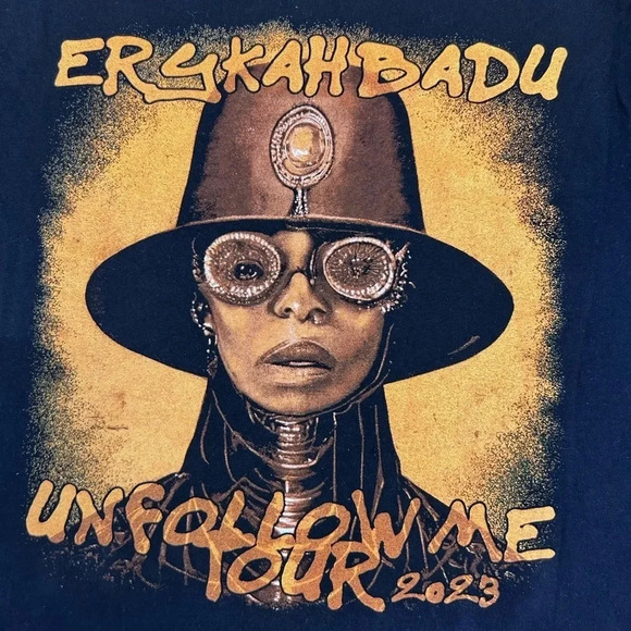 Iconic Erykah Badu Unfollow Me 2023 Concert T-Shirt Tee - Picture 2 of 9